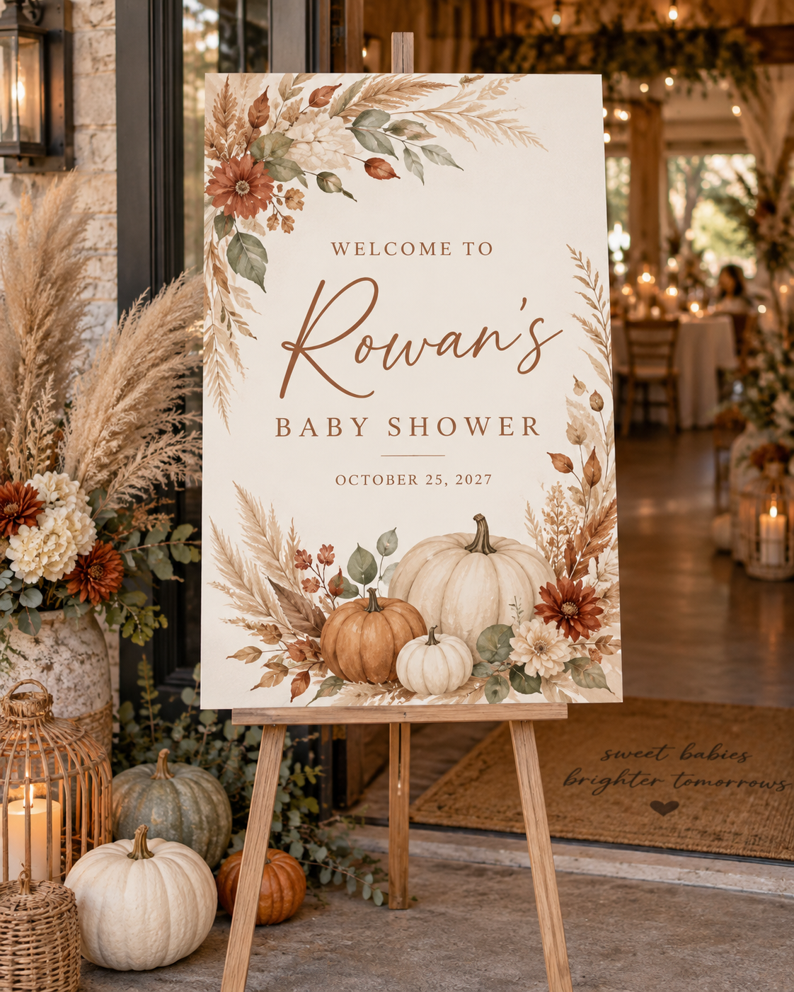 Boho Pumpkin Meadow example sign