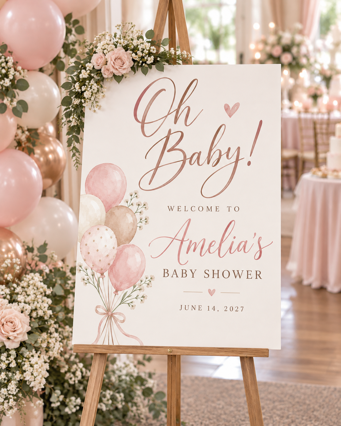 Oh Baby Balloons example sign