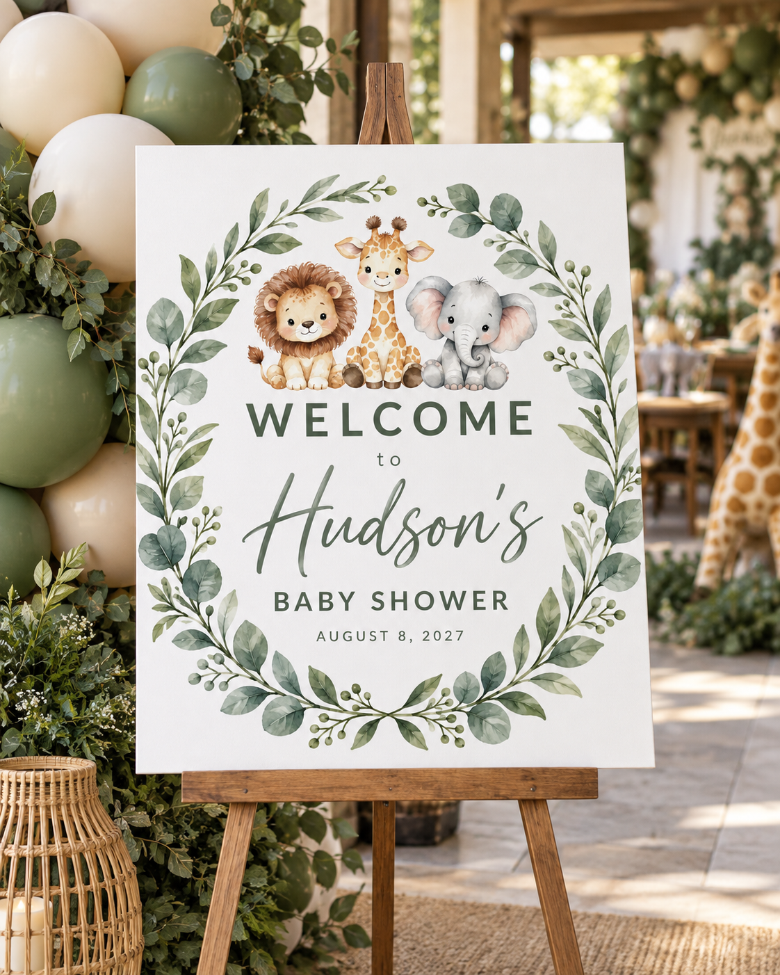 Safari Greenery example sign
